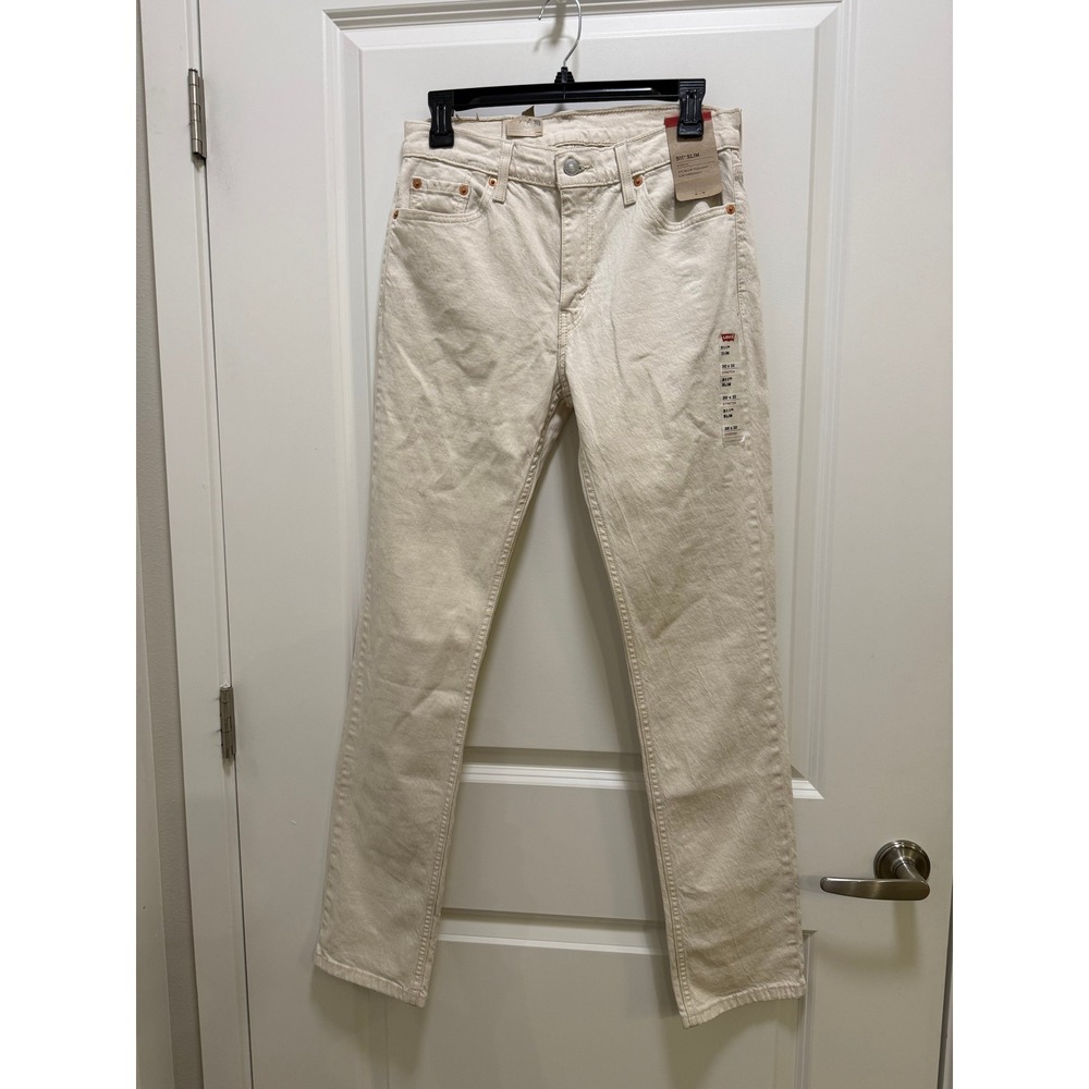Levis 511 Slim Fit Jeans Mens 30x32 Off White Cream Stretch Denim NWT